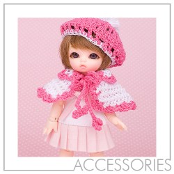 Crochet Cape Set(Pink) for pukipuki