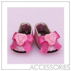 PS-13 ROSE RIBBON SHOES (Pink hotpink-Pink) for pukipuki